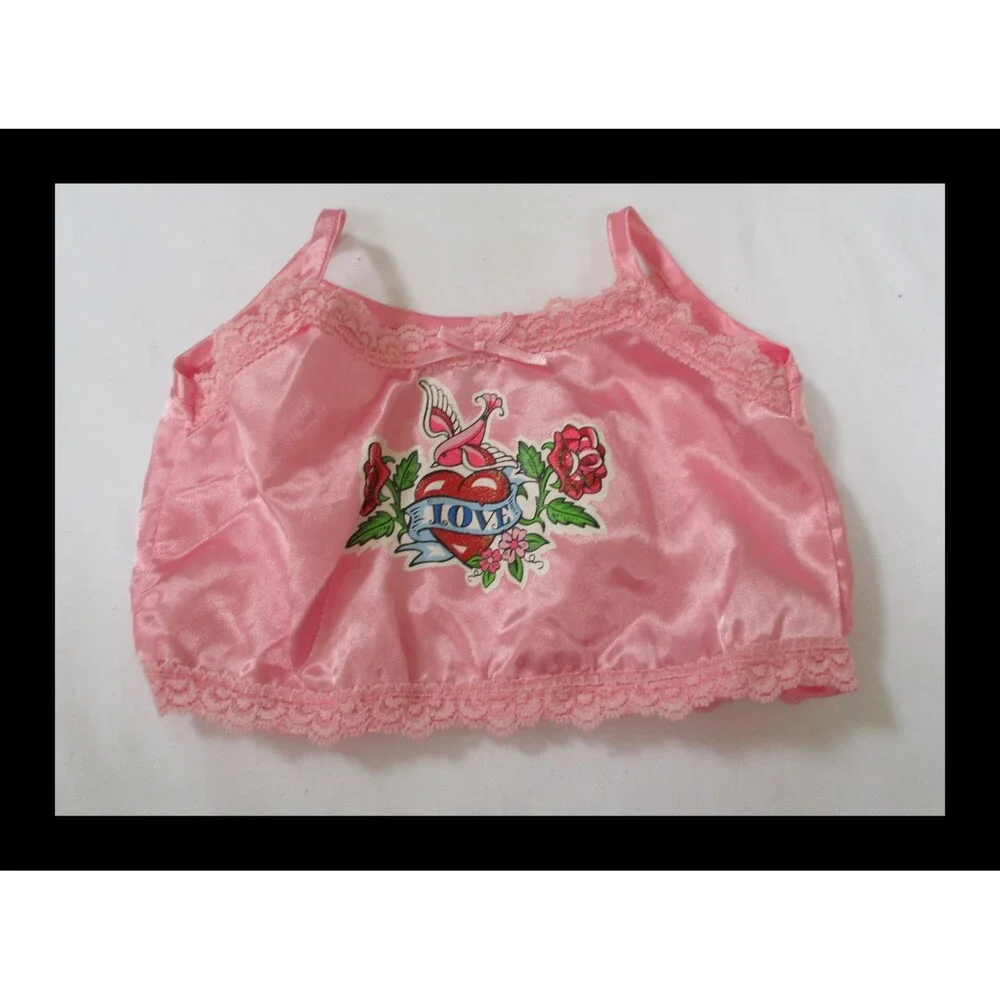 Build A Bear Workshop Tatto Love Silky Pajama Top